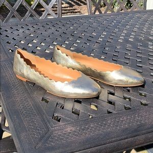 JCREW Gold Leather Flats